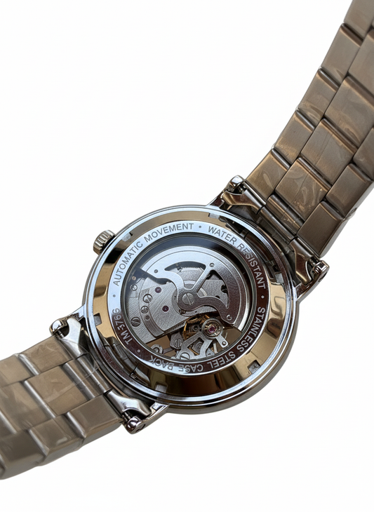 FORSINING Men's Stainless Steel Mechanical Skeleton Watch