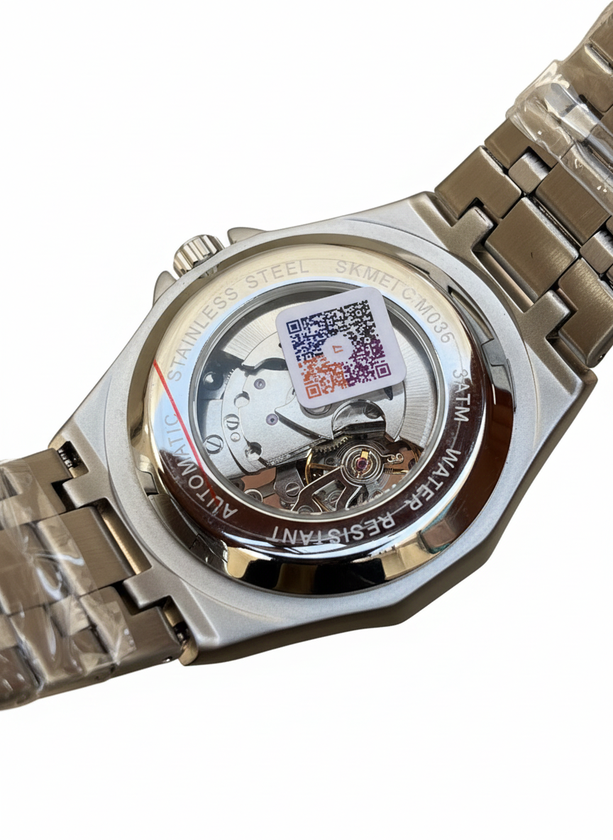 Forsining Men's Stainless Steel Mechanical Skeleton Watch