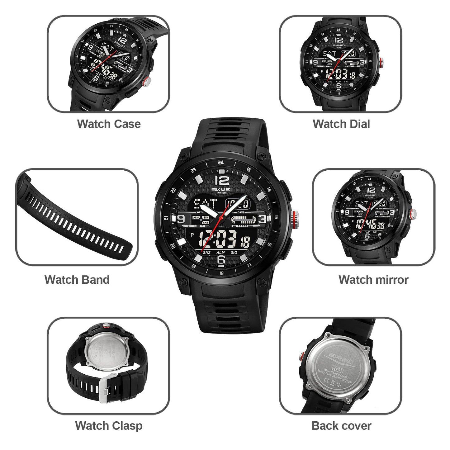 SKMEI 2401 Watch High Quality Digital-Analog Dual Movement